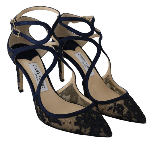 Jimmy Choo Navy Lancer Leather Pumps Elegance Unleashed - SMARTMARTNZ