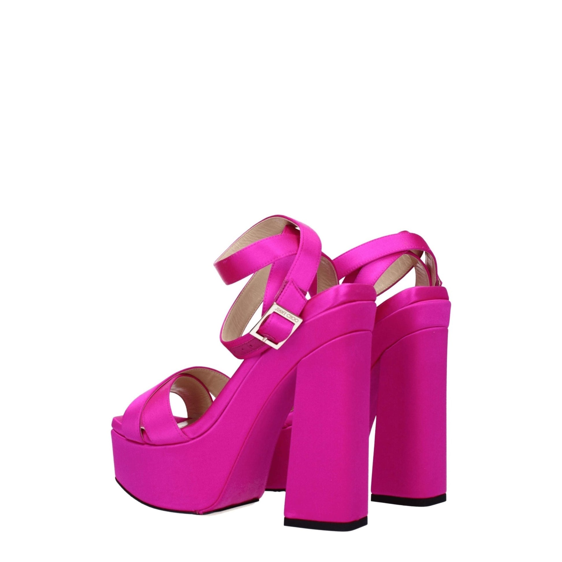 Jimmy Choo Pink Satin Platforms - SMARTMARTNZ