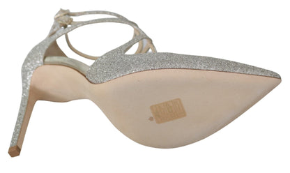 Jimmy Choo Platinum Ice Lancer Leather Pumps - Elegance Refined - SMARTMARTNZ