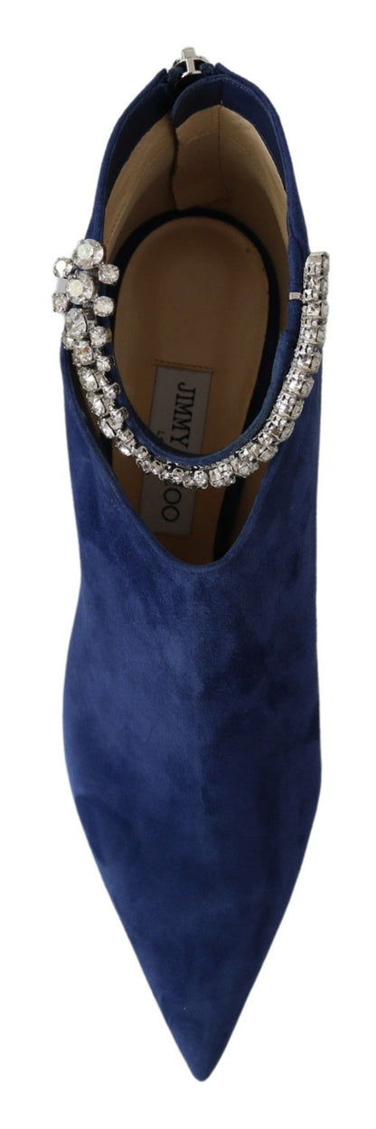 Jimmy Choo Pop Blue Crystal - Strap Heeled Boots - SMARTMARTNZ
