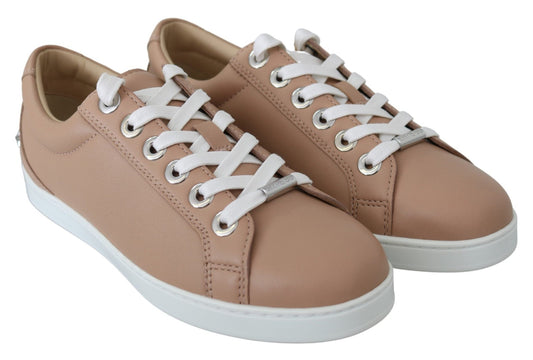 Jimmy Choo Powder Pink Nappa Leather Sneakers - SMARTMARTNZ