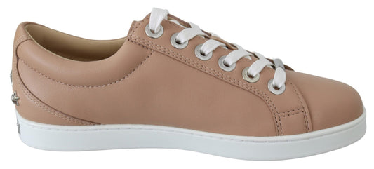 Jimmy Choo Powder Pink Nappa Leather Sneakers - SMARTMARTNZ