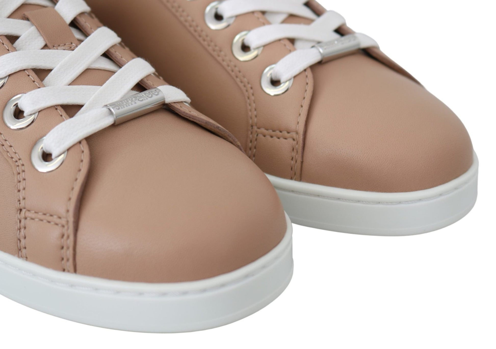 Jimmy Choo Powder Pink Nappa Leather Sneakers - SMARTMARTNZ