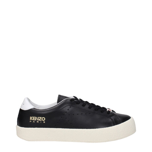 Kenzo Black Leather Low Tops - SMARTMARTNZ