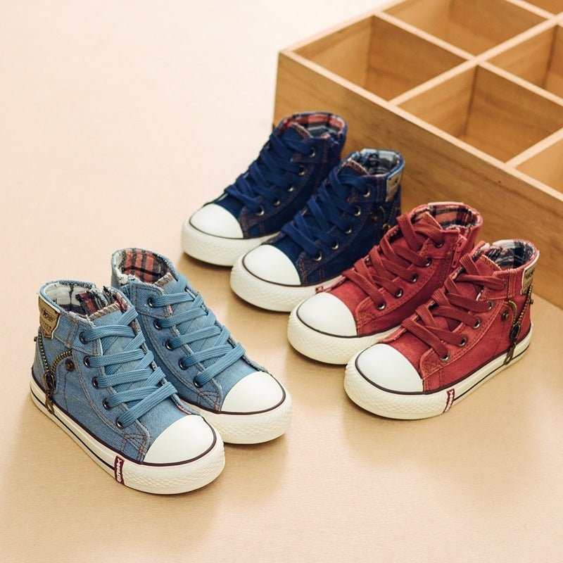 Kids’ Autumn Casual Shoes – Breathable Denim Sneakers & Canvas Boots for Boys & Girls - SMARTMARTNZ