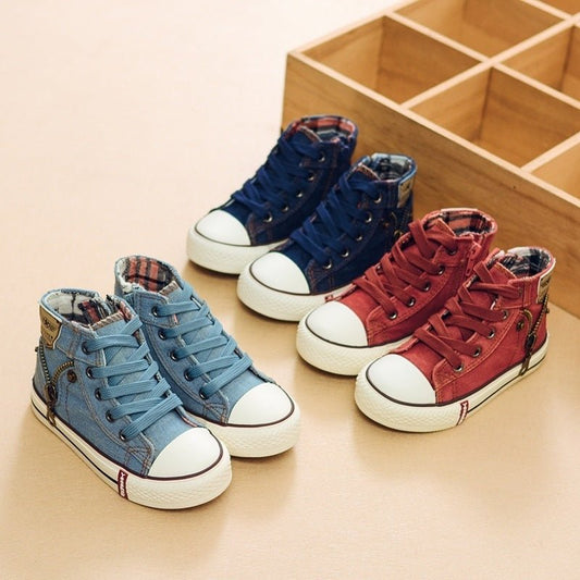 Kids’ Autumn Casual Shoes – Breathable Denim Sneakers & Canvas Boots for Boys & Girls - SMARTMARTNZ