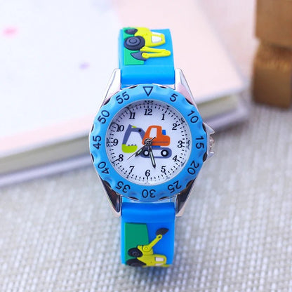 Kids Time Teaching Watch – Cartoon Excavator Design, Analog Display, Safe for Students - SMARTMARTNZ