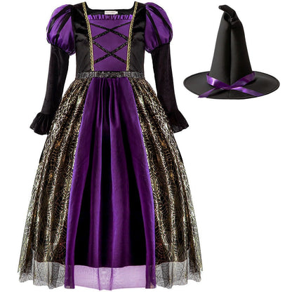 Kids’ Witch Costume with Skirt – Halloween Special Spooky • Sparkly • Perfect for Trick - or - Treat Magic - SMARTMARTNZ