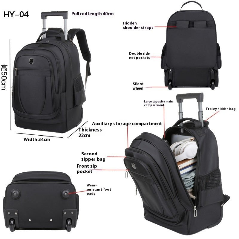 Large Capacity Drawbar Oxford Cloth Backpack - SMARTMARTNZ