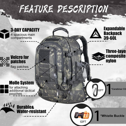 Large Tactical Backpack – Gym, Sport, Travel - SMARTMARTNZ