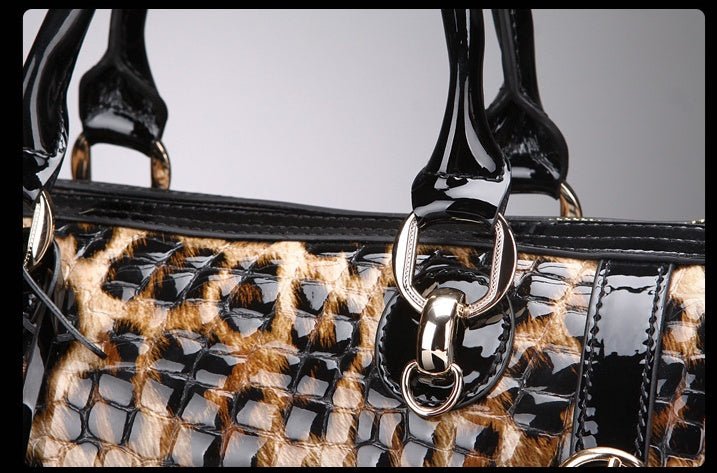 Leopard Print Handbag Fashion All - match Leather Large - capacity One - shoulder - SMARTMARTNZ