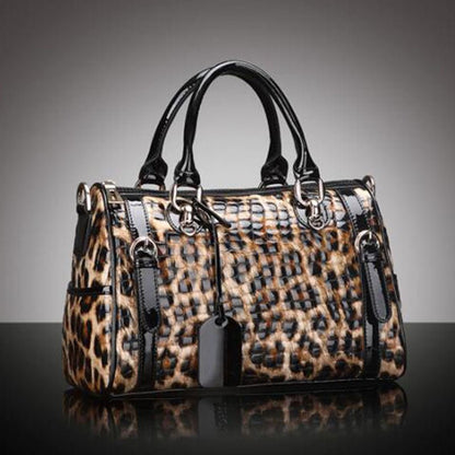 Leopard Print Handbag Fashion All - match Leather Large - capacity One - shoulder - SMARTMARTNZ