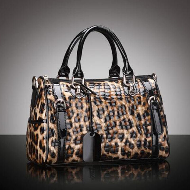 Leopard Print Handbag Fashion All - match Leather Large - capacity One - shoulder - SMARTMARTNZ