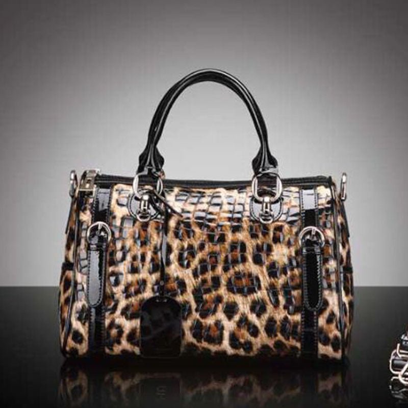 Leopard Print Handbag Fashion All - match Leather Large - capacity One - shoulder - SMARTMARTNZ