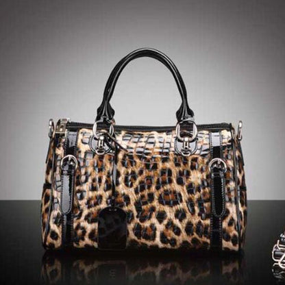 Leopard Print Handbag Fashion All - match Leather Large - capacity One - shoulder - SMARTMARTNZ