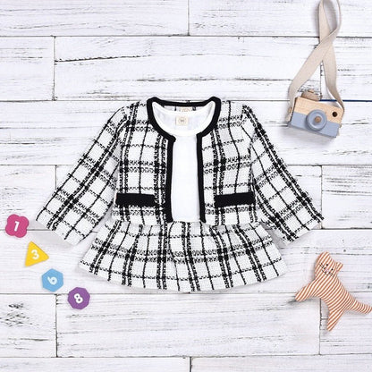 Long - sleeved Dresses Two - piece Children's Baby Small Incense Wind Suit - SMARTMARTNZ