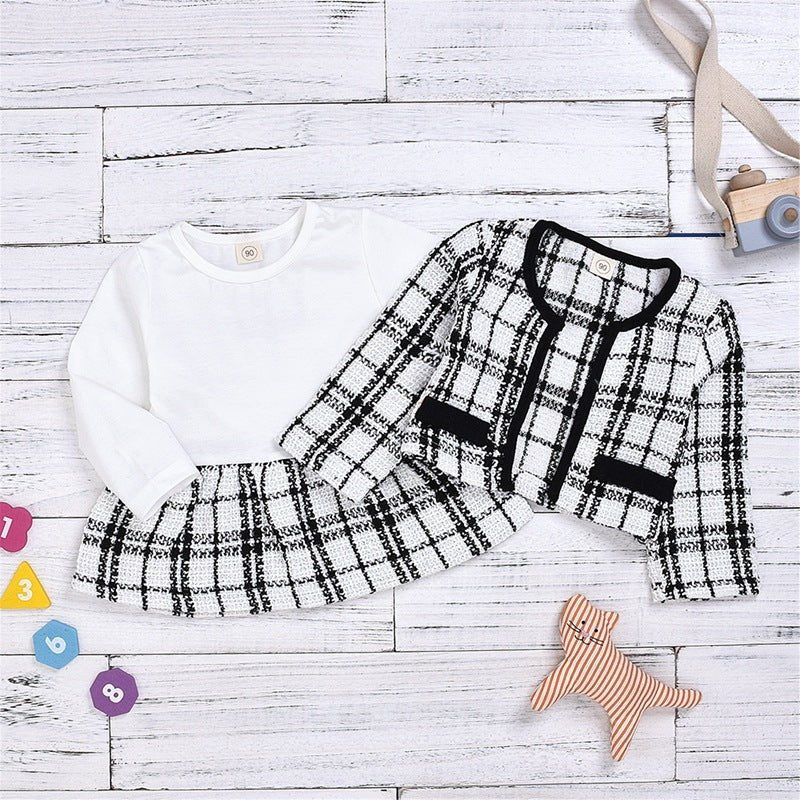 Long - sleeved Dresses Two - piece Children's Baby Small Incense Wind Suit - SMARTMARTNZ