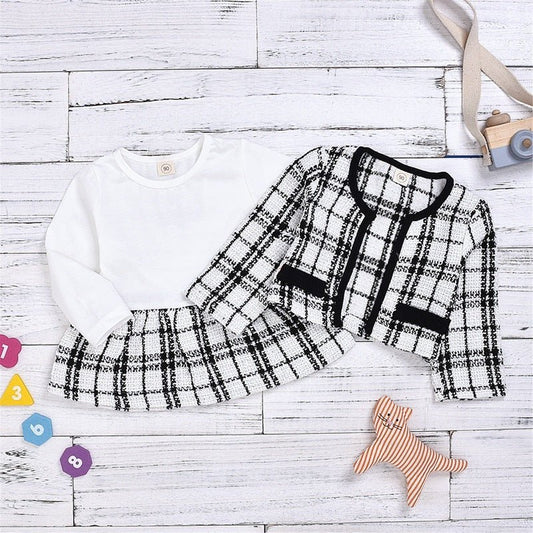 Long - sleeved Dresses Two - piece Children's Baby Small Incense Wind Suit - SMARTMARTNZ