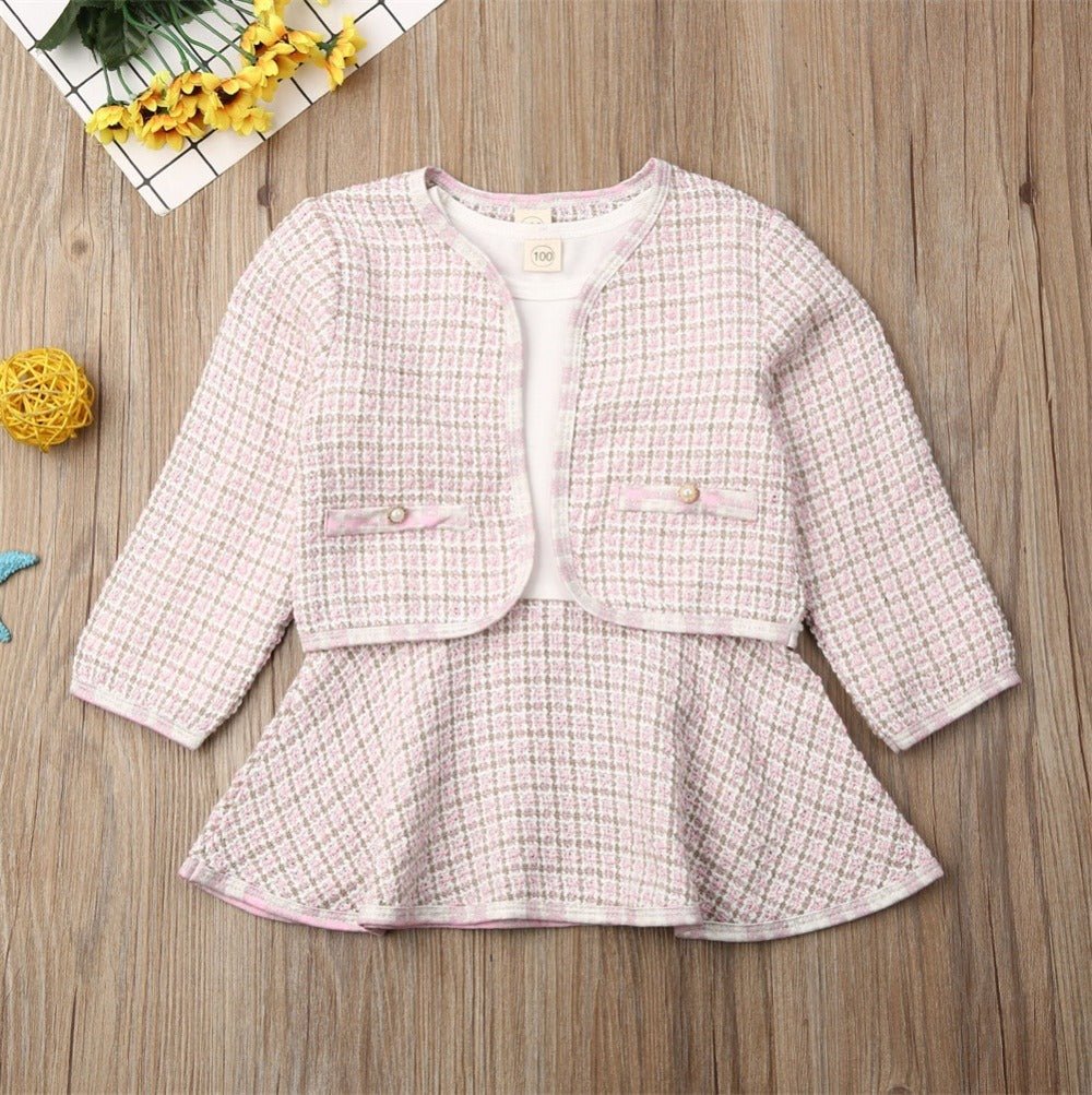 Long - sleeved Dresses Two - piece Children's Baby Small Incense Wind Suit - SMARTMARTNZ