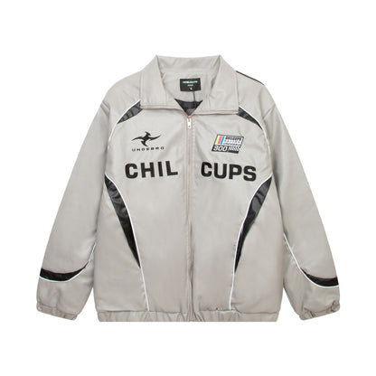 Loose American Couple Embroidered Motorcycle PU Jacket - SMARTMARTNZ