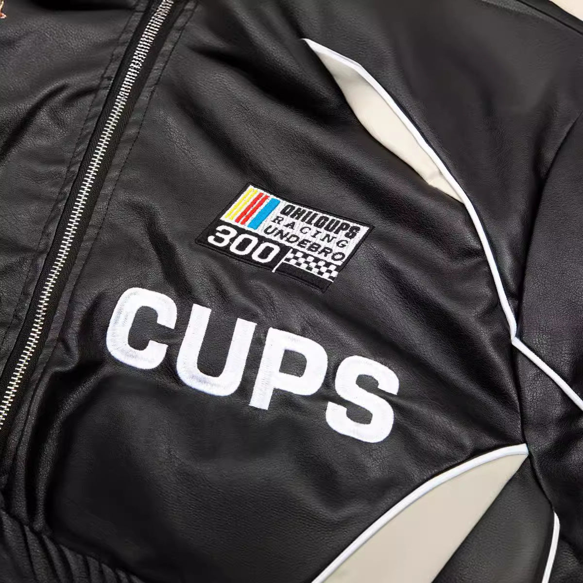 Loose American Couple Embroidered Motorcycle PU Jacket - SMARTMARTNZ