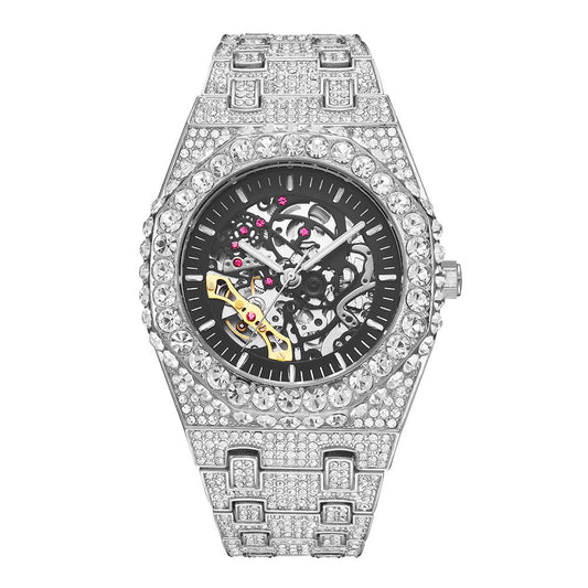 “Luxury Hip Hop Watch – Full Bling, Hollow Dial, Self - Winding Movement” - SMARTMARTNZ
