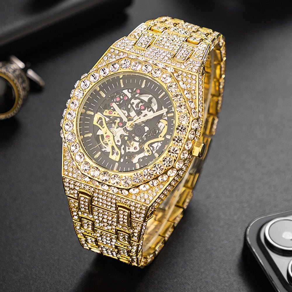 “Luxury Hip Hop Watch – Full Bling, Hollow Dial, Self - Winding Movement” - SMARTMARTNZ