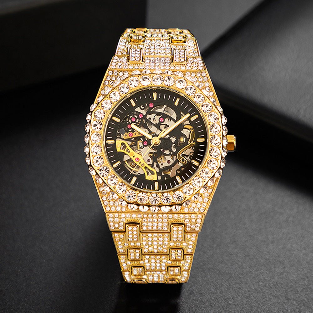 “Luxury Hip Hop Watch – Full Bling, Hollow Dial, Self - Winding Movement” - SMARTMARTNZ