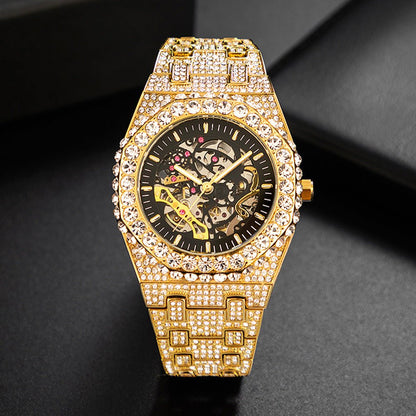 “Luxury Hip Hop Watch – Full Bling, Hollow Dial, Self - Winding Movement” - SMARTMARTNZ