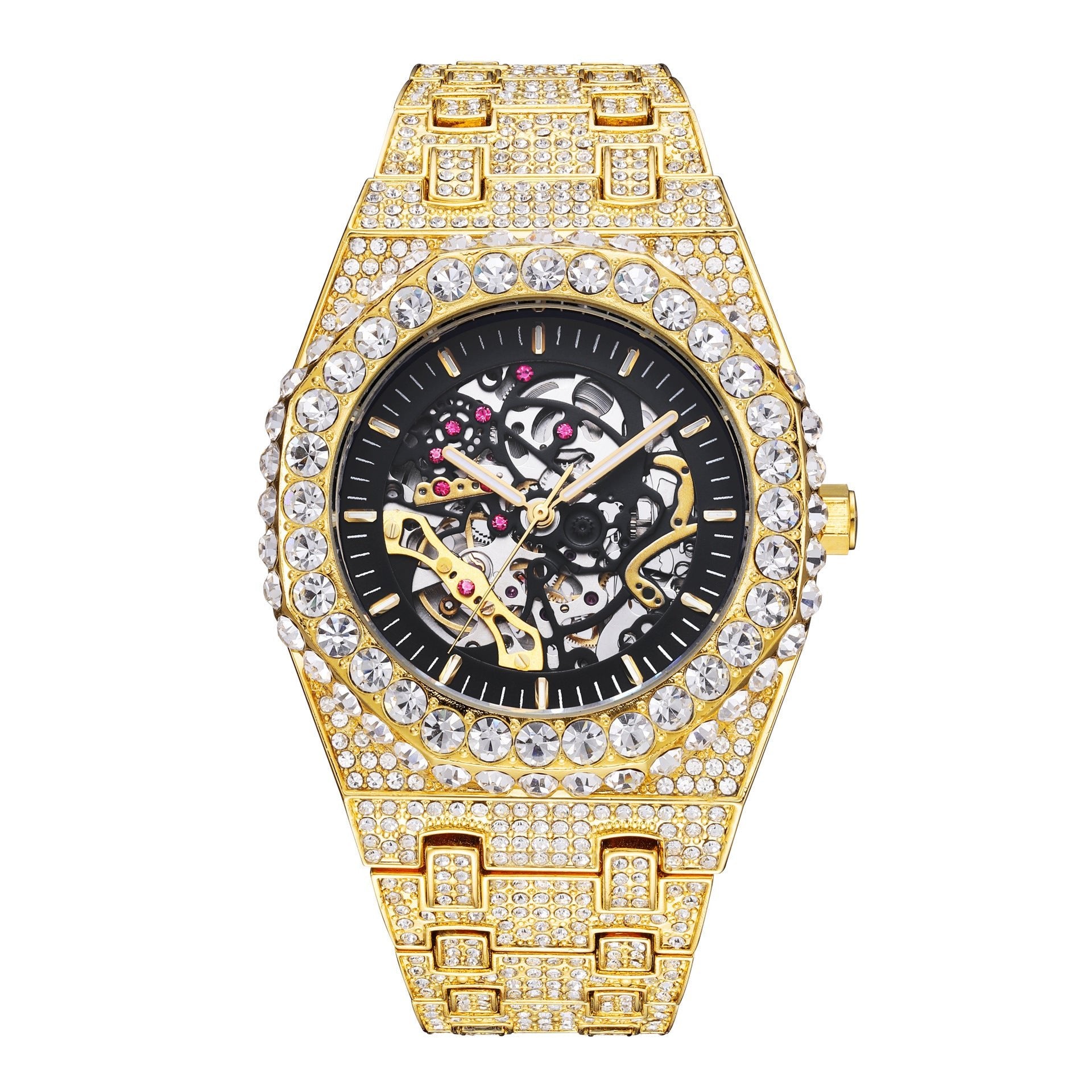 “Luxury Hip Hop Watch – Full Bling, Hollow Dial, Self - Winding Movement” - SMARTMARTNZ