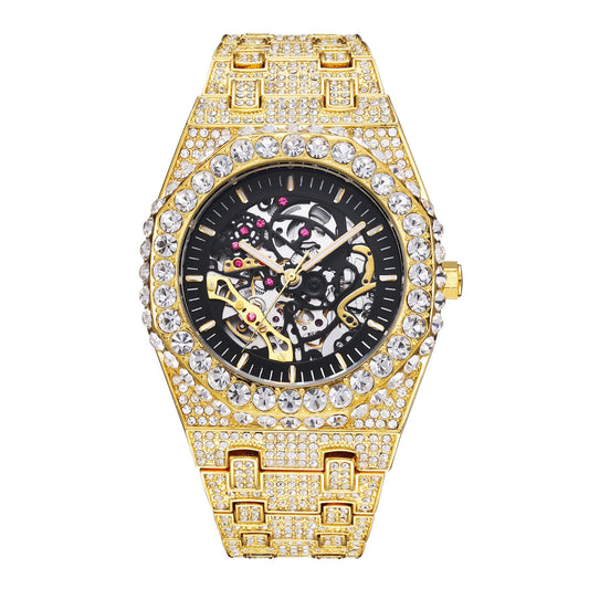 “Luxury Hip Hop Watch – Full Bling, Hollow Dial, Self - Winding Movement” - SMARTMARTNZ