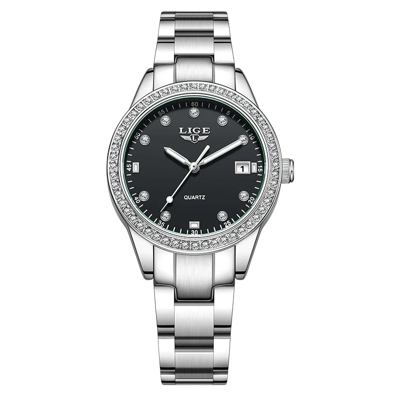 Luxury LIGE 2025 Women’s Watch – Waterproof, Diamond Accent, Quartz Movement (Reloj Mujer) - SMARTMARTNZ