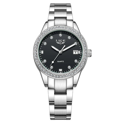 Luxury LIGE 2025 Women’s Watch – Waterproof, Diamond Accent, Quartz Movement (Reloj Mujer) - SMARTMARTNZ