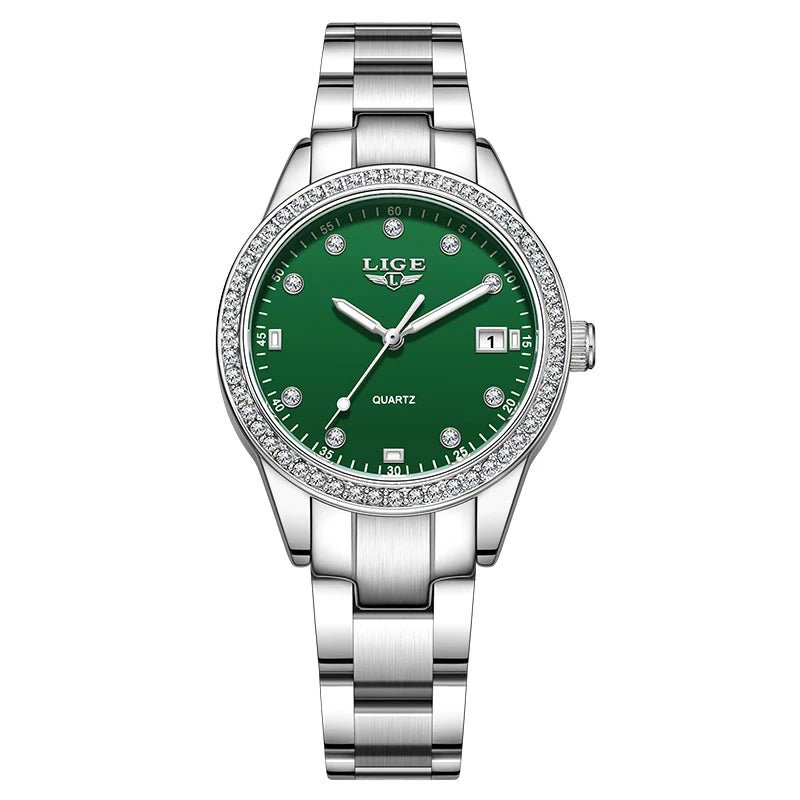 Luxury LIGE 2025 Women’s Watch – Waterproof, Diamond Accent, Quartz Movement (Reloj Mujer) - SMARTMARTNZ