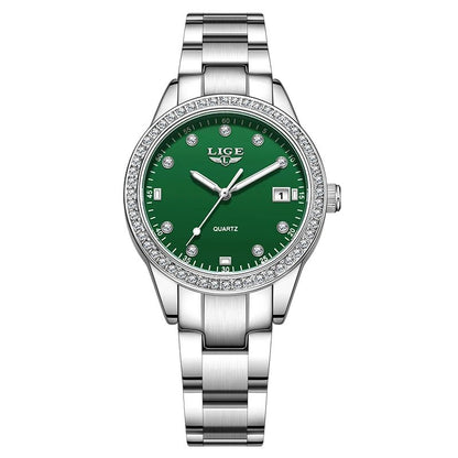 Luxury LIGE 2025 Women’s Watch – Waterproof, Diamond Accent, Quartz Movement (Reloj Mujer) - SMARTMARTNZ