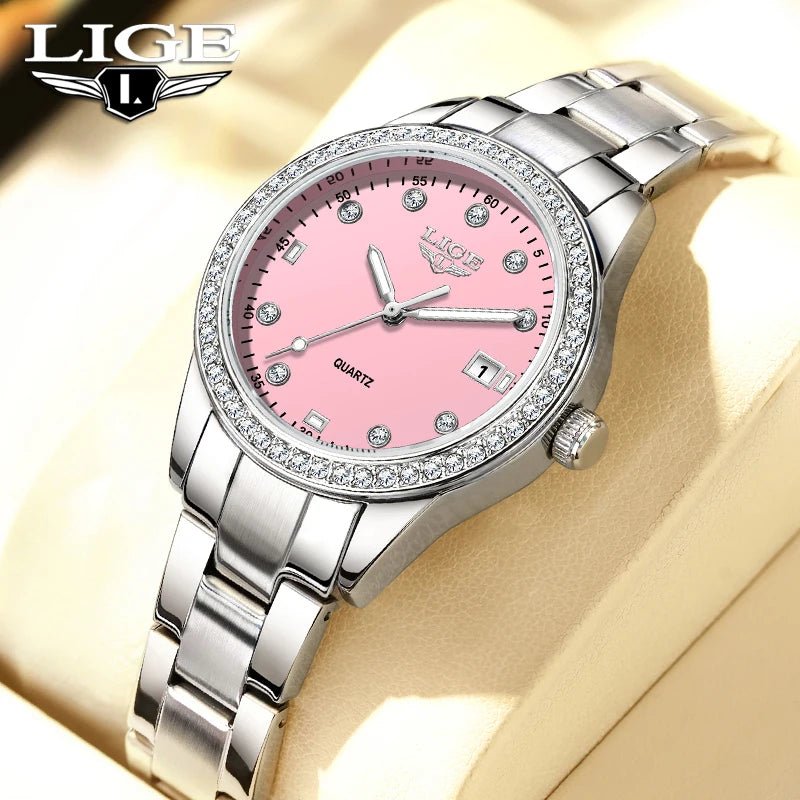 Luxury LIGE 2025 Women’s Watch – Waterproof, Diamond Accent, Quartz Movement (Reloj Mujer) - SMARTMARTNZ