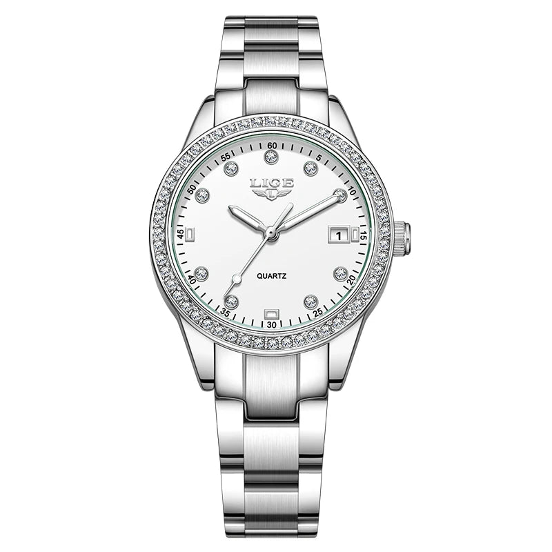 Luxury LIGE 2025 Women’s Watch – Waterproof, Diamond Accent, Quartz Movement (Reloj Mujer) - SMARTMARTNZ