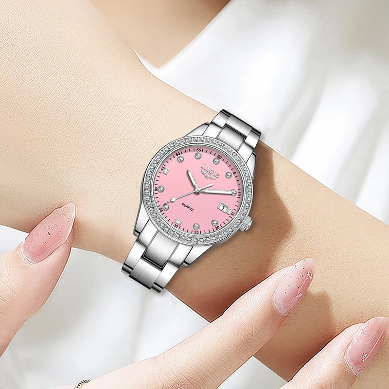 Luxury LIGE 2025 Women’s Watch – Waterproof, Diamond Accent, Quartz Movement (Reloj Mujer) - SMARTMARTNZ