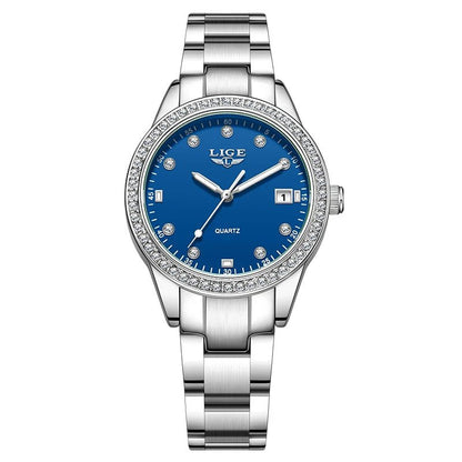 Luxury LIGE 2025 Women’s Watch – Waterproof, Diamond Accent, Quartz Movement (Reloj Mujer) - SMARTMARTNZ