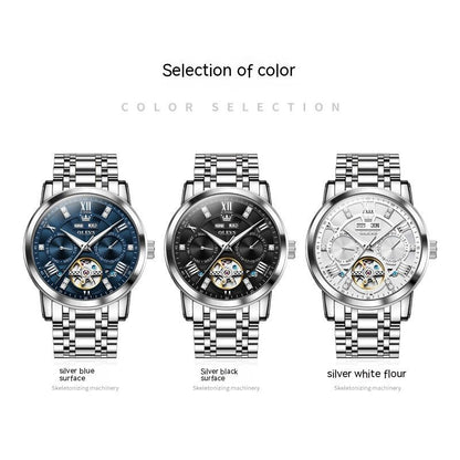 Luxury Men’s Mechanical Watch – Multi - Functional, Steel Belt, Business Classic - SMARTMARTNZ