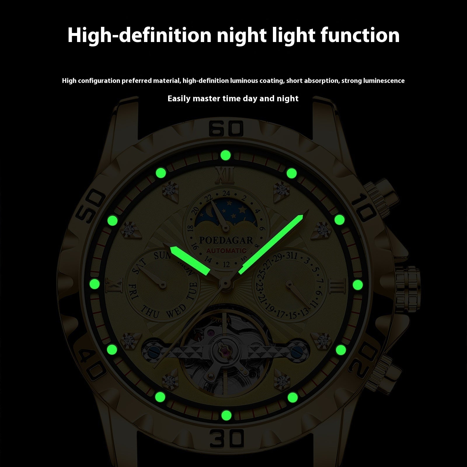 Luxury Men's Mechanical Watch – Waterproof & Multifunctional Wristwatch - SMARTMARTNZ