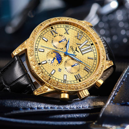 Luxury Skeleton Mechanical Watch for Men – Automatic, Leather Strap - SMARTMARTNZ