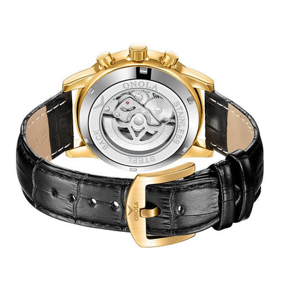 Luxury Skeleton Mechanical Watch for Men – Automatic, Leather Strap - SMARTMARTNZ