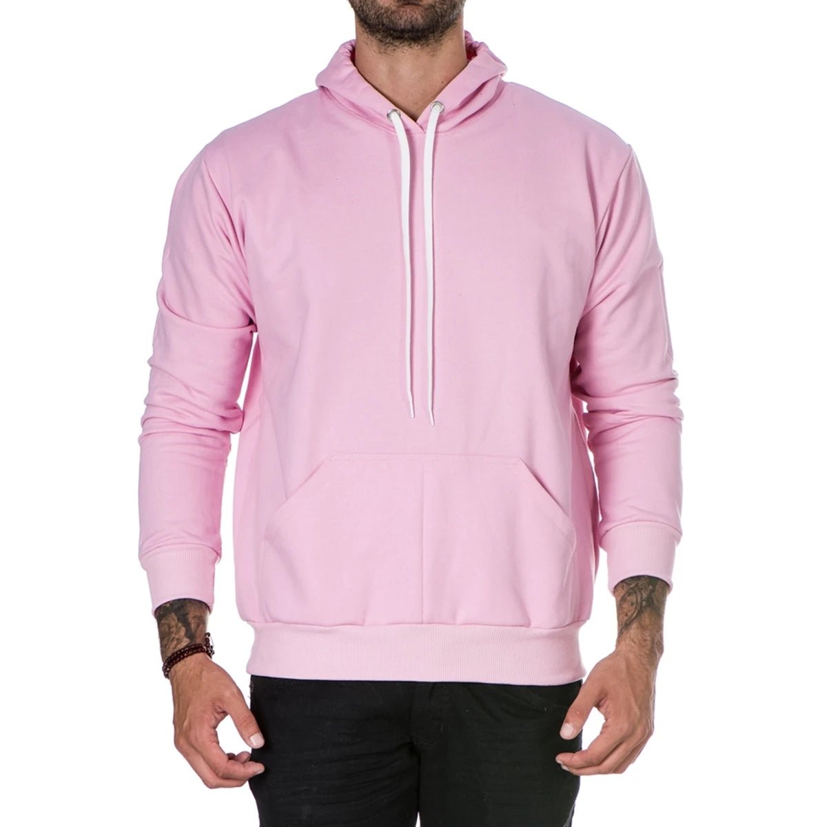Men’s Basic Solid Sweatshirt – Casual Crewneck in Baby Pink & Royal Blue (Sizes S to XL) - SMARTMARTNZ