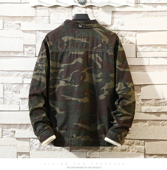 Men’s Camouflage Jean Jacket – Trendy Autumn Look with Rugged Edge - SMARTMARTNZ
