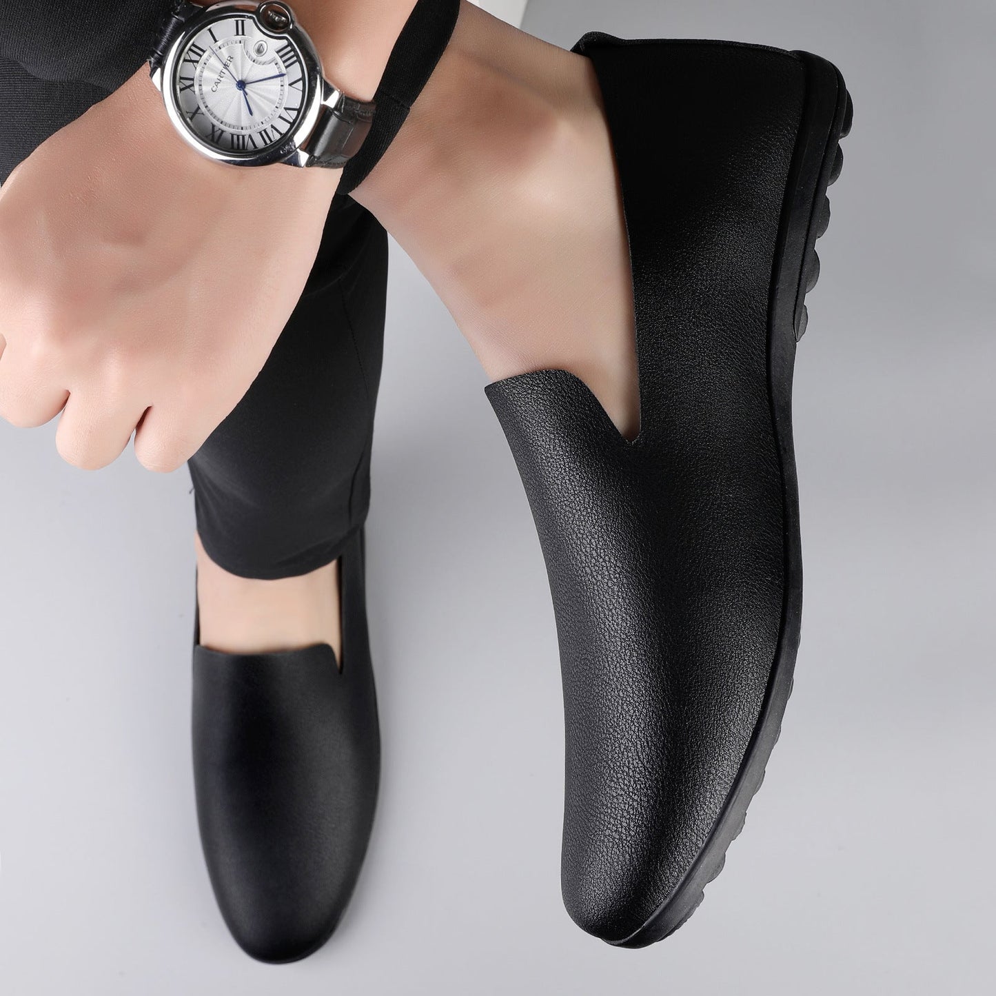 Men's Casual Leather Shoes Fashion Soft Gommino Low Top - SMARTMARTNZ