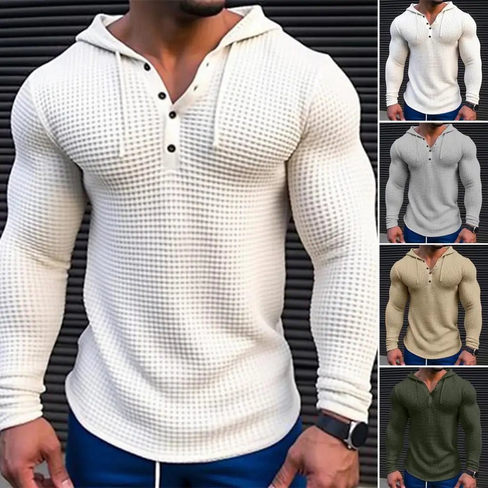 Men’s Casual Long Sleeve Hoodie Tee – Lightweight Slim Fit Athletic Shirt - SMARTMARTNZ