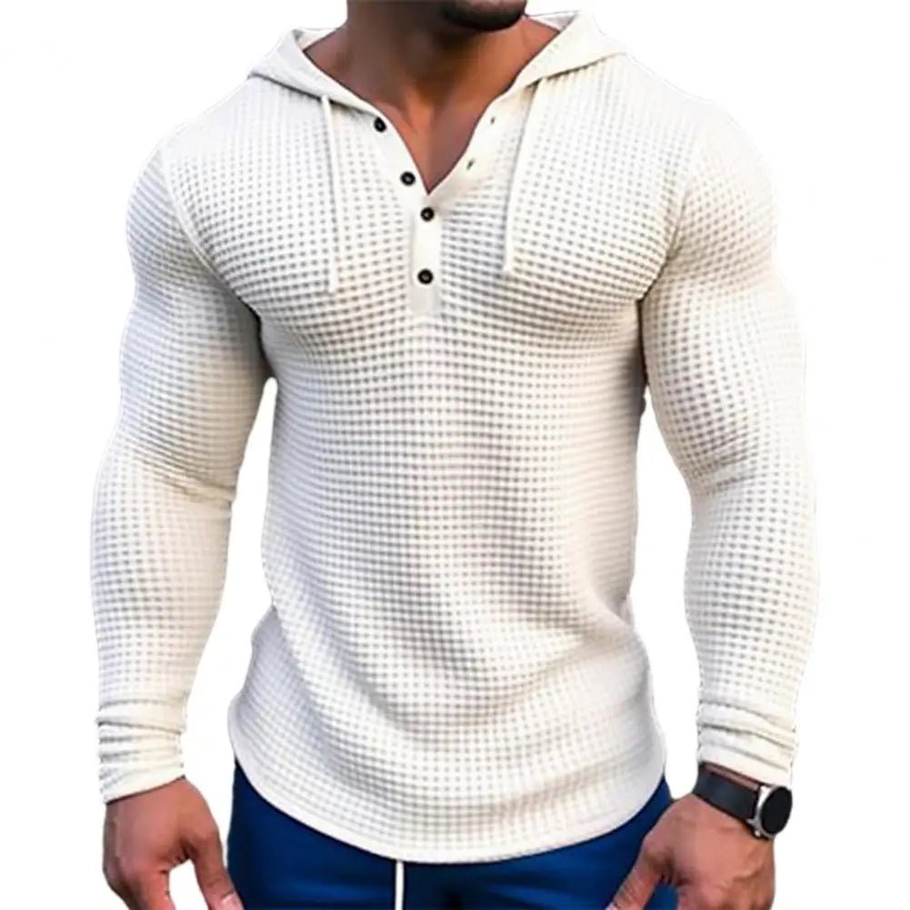 Men’s Casual Long Sleeve Hoodie Tee – Lightweight Slim Fit Athletic Shirt - SMARTMARTNZ