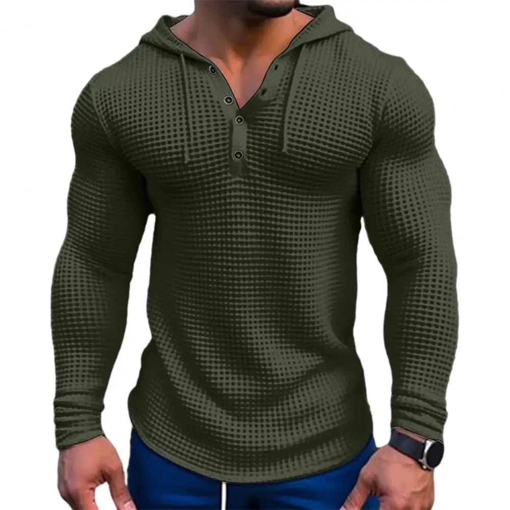 Men’s Casual Long Sleeve Hoodie Tee – Lightweight Slim Fit Athletic Shirt - SMARTMARTNZ