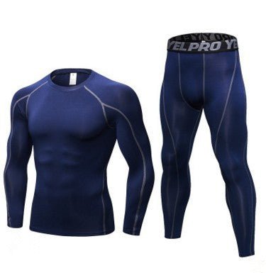 Men's Fitness Running Compression Training Suit Tights Long - sleeved Shirt Pants Leggings Sports Suit Fitness Sportswear - SMARTMARTNZ